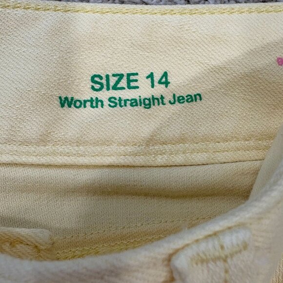 Lilly Pulitzer Womens Size 14 Cream Worth Straight Jeans Cotton Blend - Picture 5 of 7